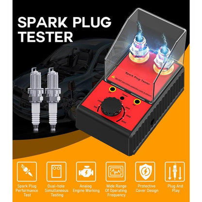 Dual Hole Car Spark Plug Tester Ignition Plug Analyzer Diagnostic Detector 12V