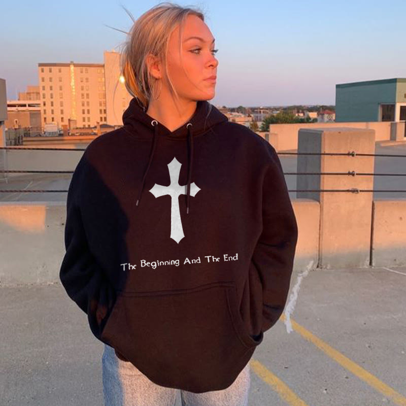 The Beginning And The End Print Women's Hoodie