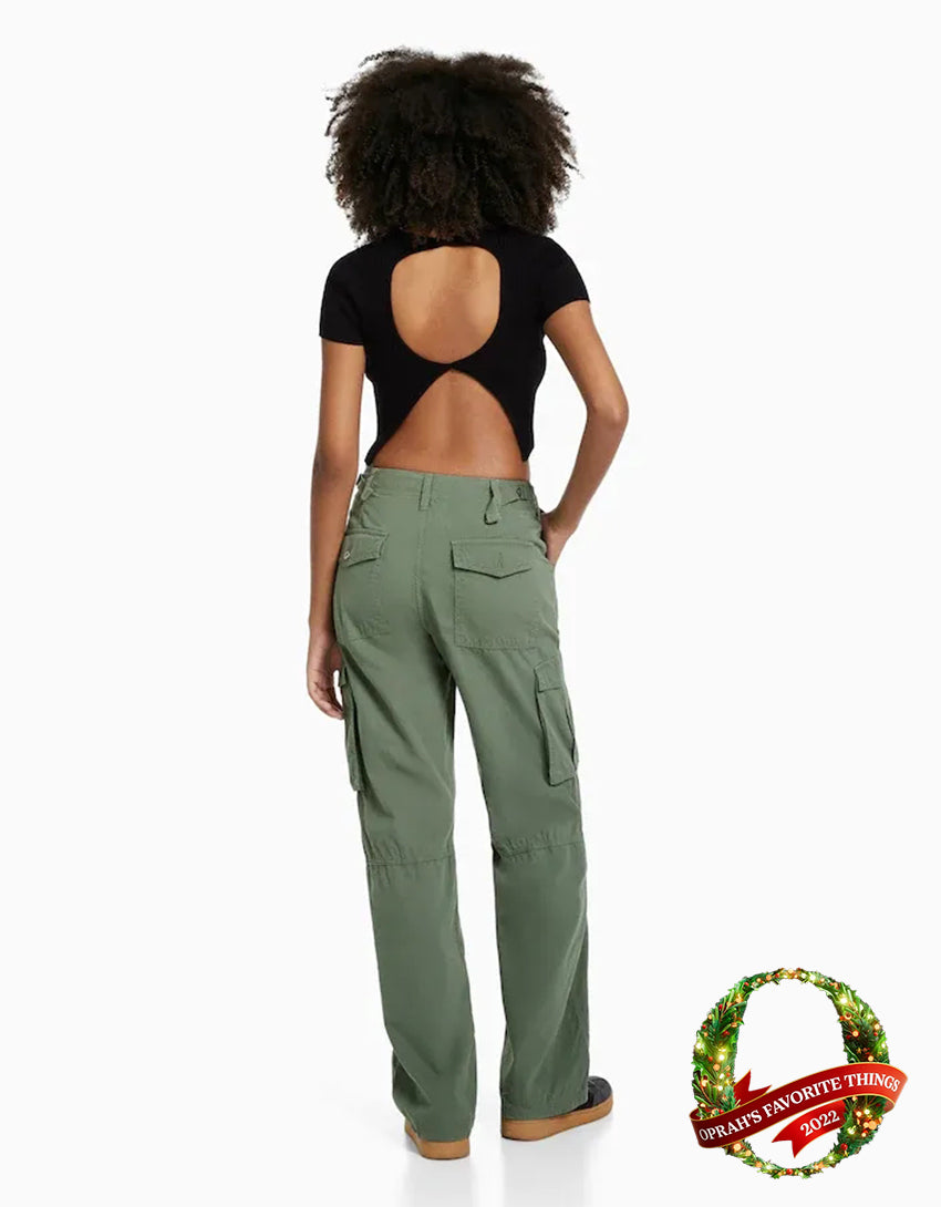 Adjustable Straight Fit Cargo Pants