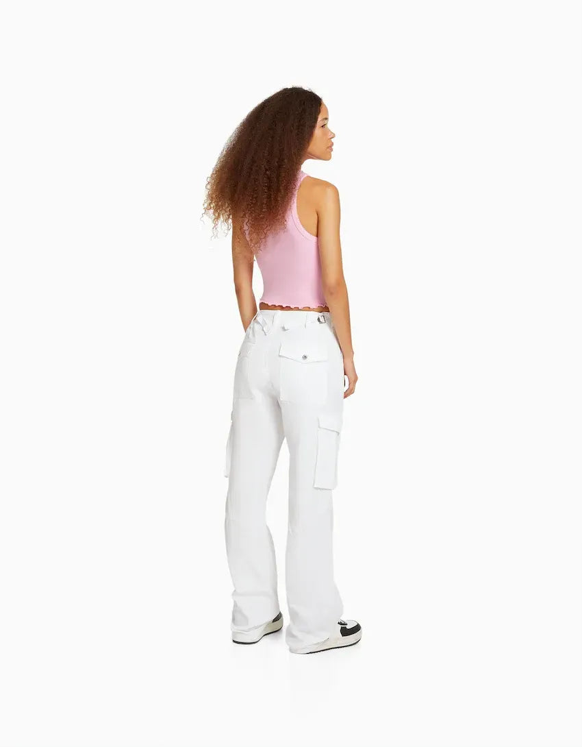 Adjustable Straight Fit Cargo Pants