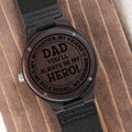 Dad My Hero | Engraved Wooden Watch